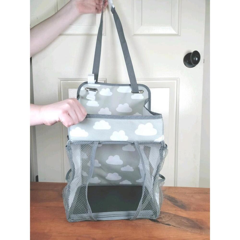 Maliton Hanging Diaper Caddy Organizer - Grey Cloud Pattern